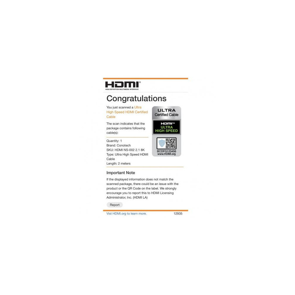 KABEL HDMI Conotech NS-002 ver.2.1 ULTRA HIGH SPEED 8K - 2m