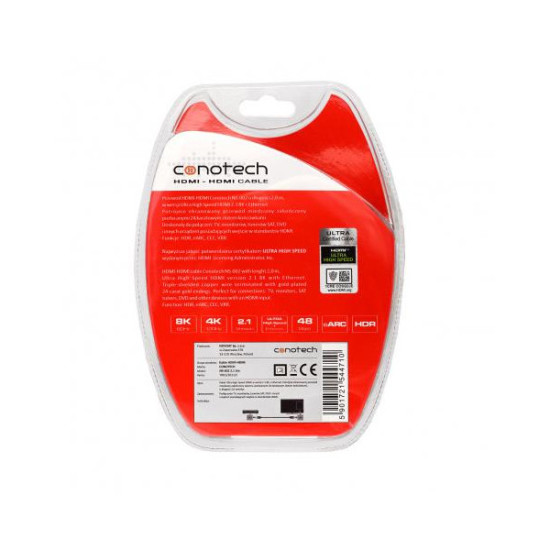 KABEL HDMI Conotech NS-002 ver.2.1 ULTRA HIGH SPEED 8K - 2m