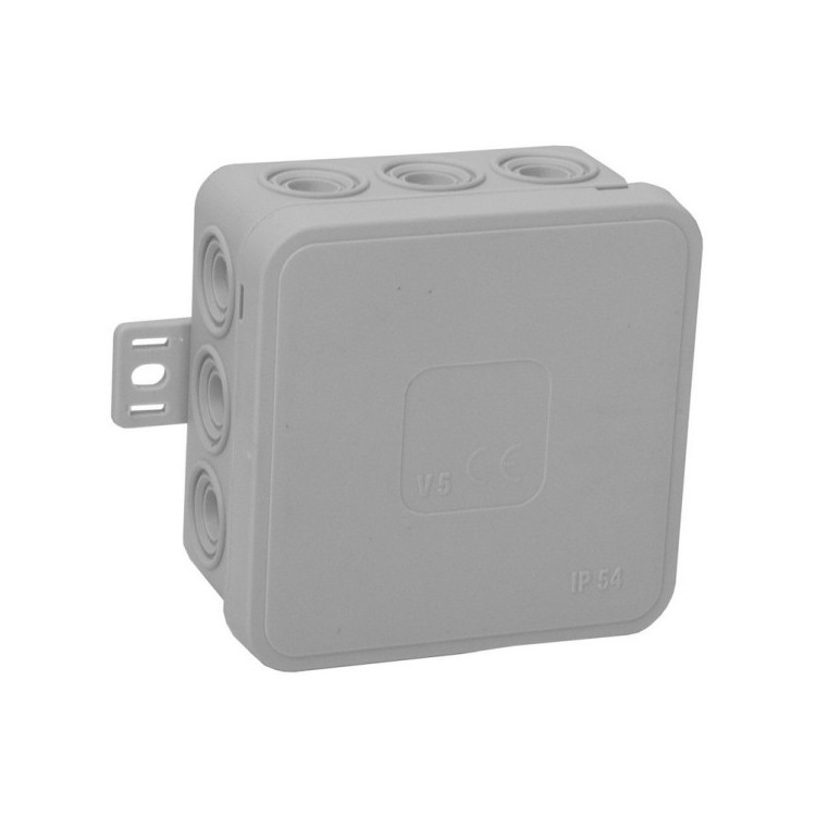 Puszka natynkowa pusta 12 wlotów VIPLAST V5 klik SZARA IP54 75x75x41mm 035-03