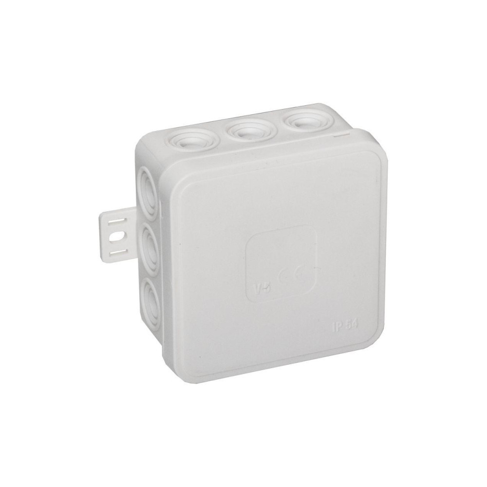 Puszka natynkowa pusta 12 wlotów VIPLAST V5 klik BIAŁA IP54 75x75x41mm 035-01