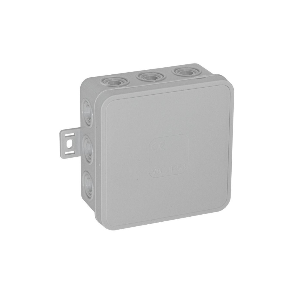 Puszka natynkowa pusta 12 wlotów VIPLAST V7 klik SZARA IP54 100x100x41mm 037-03