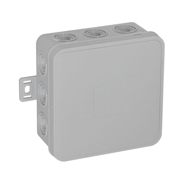 Puszka natynkowa pusta 12 wlotów VIPLAST V7 klik SZARA IP54 100x100x41mm 037-03
