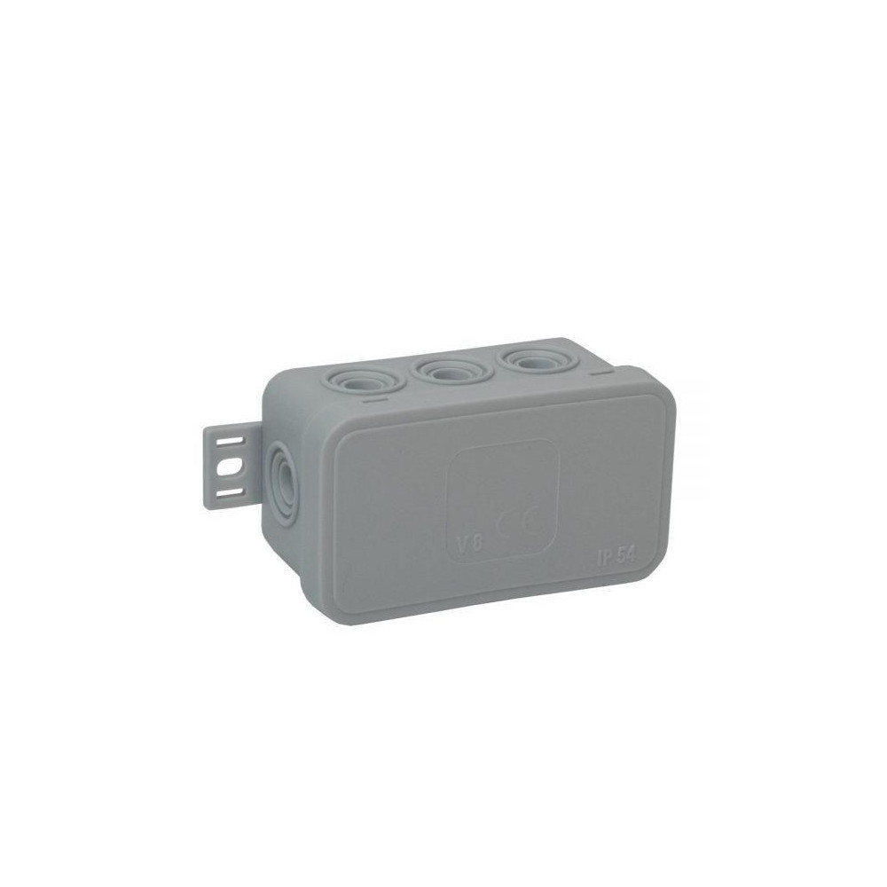 Puszka natynkowa pusta 8 wlotów VIPLAST V8 klik SZARA IP54 80x45x41mm 038-03