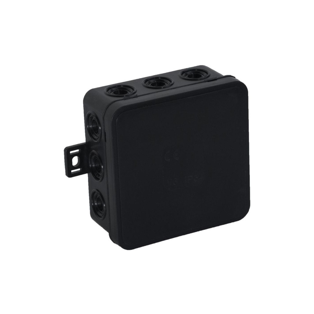 Puszka natynkowa pusta 12 wlotów VIPLAST V7 klik CZARNA IP54 100x100x41mm 037-05