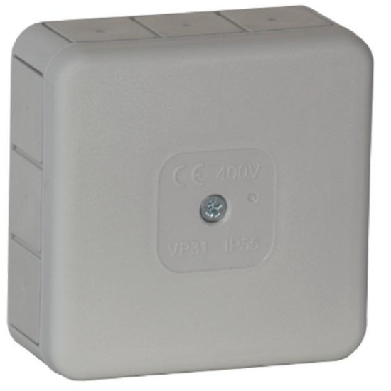Puszka natynkowa pusta 12 wlotów VIPLAST VP-31 SZARA IP55 85x85x37mm 031-03