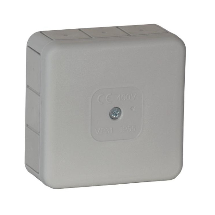 Puszka natynkowa pusta 12 wlotów VIPLAST VP-31 SZARA IP55 85x85x37mm 031-03