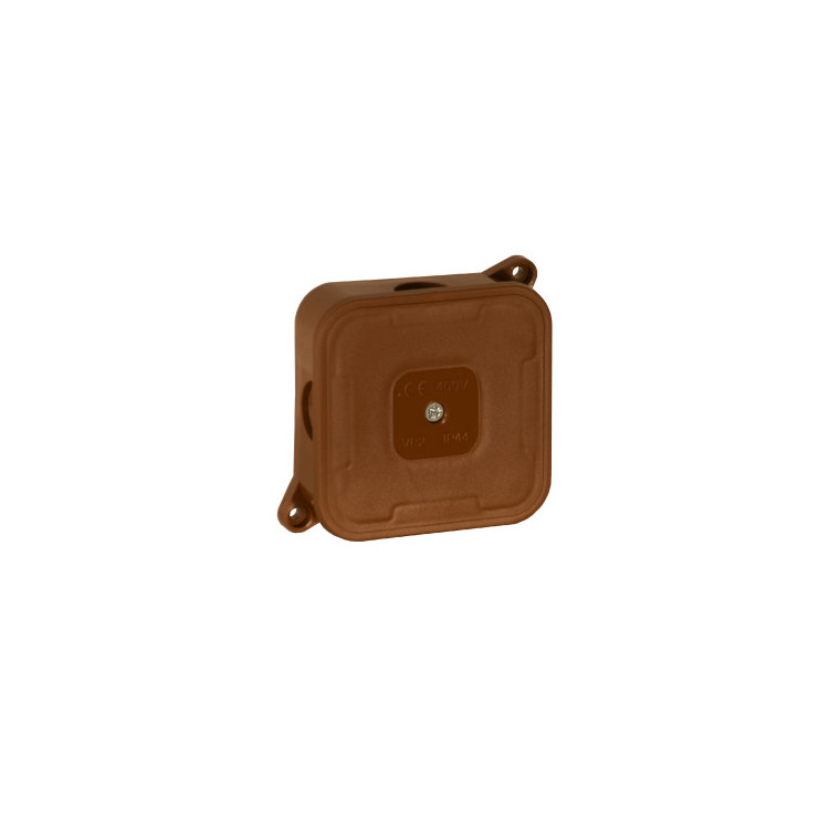 Puszka natynkowa pusta 4 wlotów VIPLAST VP-2 BRĄZOWA IP44 85x85x35mm 027-02