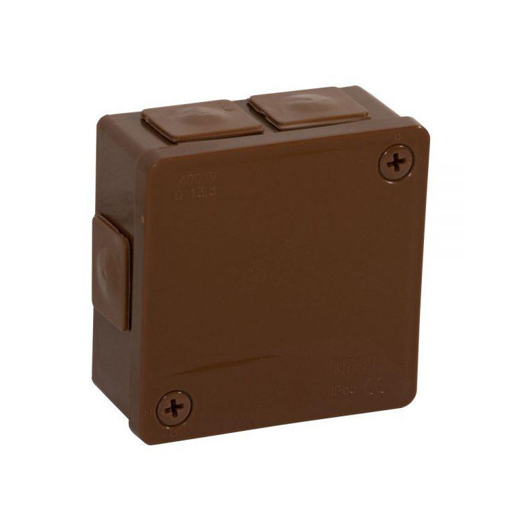 Puszka natynkowa pusta 6 wlotów VIPLAST VP-22 BRĄZOWA IP55 86x86x40mm 022-02