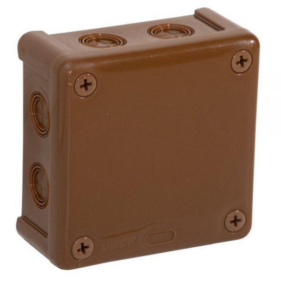 Puszka natynkowa pusta 8 wlotów VIPLAST VP-42 BRĄZOWA IP55 98x98x42mm 042-02