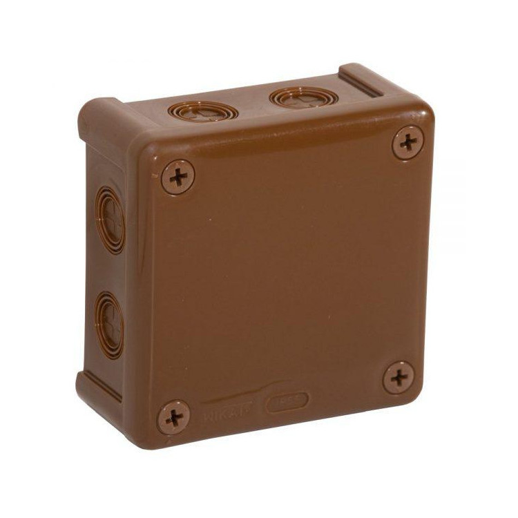 Puszka natynkowa pusta 8 wlotów VIPLAST VP-42 BRĄZOWA IP55 98x98x42mm 042-02