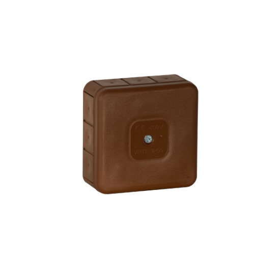 Puszka natynkowa pusta 12 wlotów VIPLAST VP-31 BRĄZOWA IP55 85x85x37mm 031-02