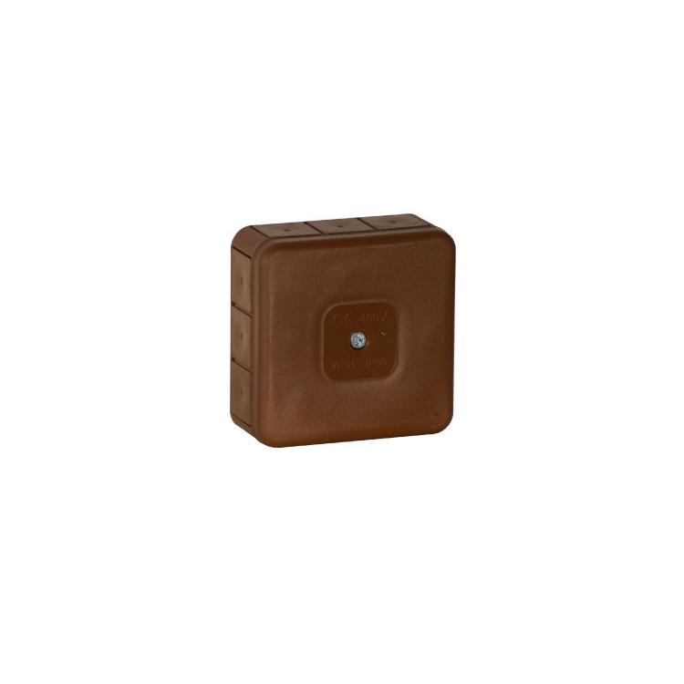 Puszka natynkowa pusta 12 wlotów VIPLAST VP-31 BRĄZOWA IP55 85x85x37mm 031-02