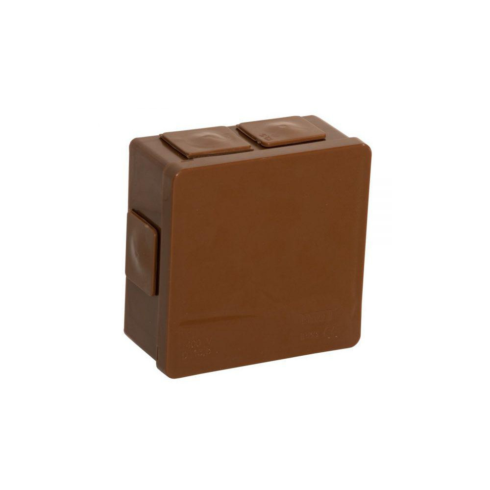Puszka natynkowa pusta 6 wlotów VIPLAST VP-02 klik BRĄZOWA IP55 86x86x40mm 002-02