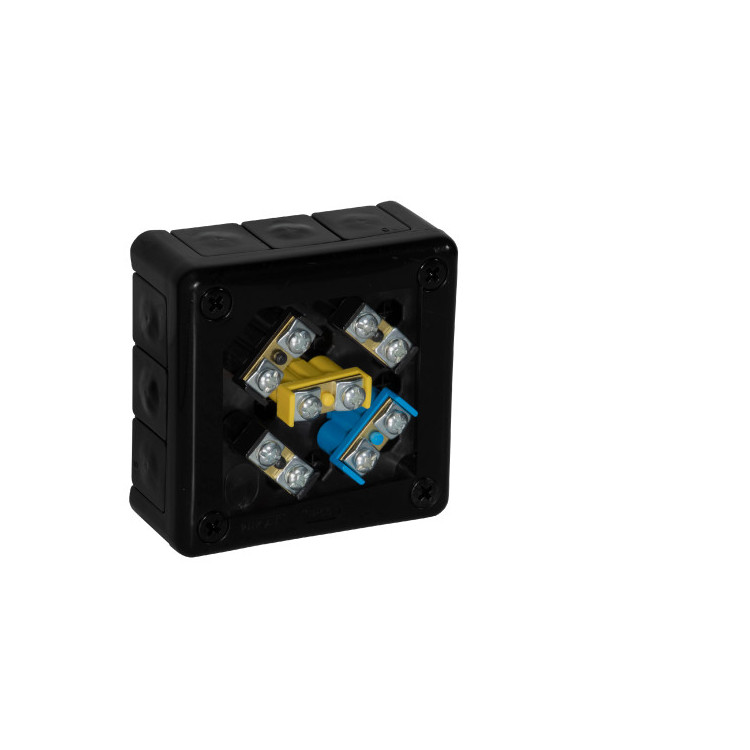Puszka natynkowa z zaciskami 12 wlotów VIPLAST VP-41 CZARNA IP55 98x98x42mm 041-55