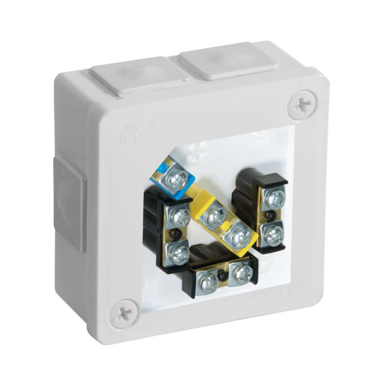 Puszka natynkowa z zaciskami 6 wlotów VIPLAST VP-22 BIAŁA IP55 86x86x40mm 022-51