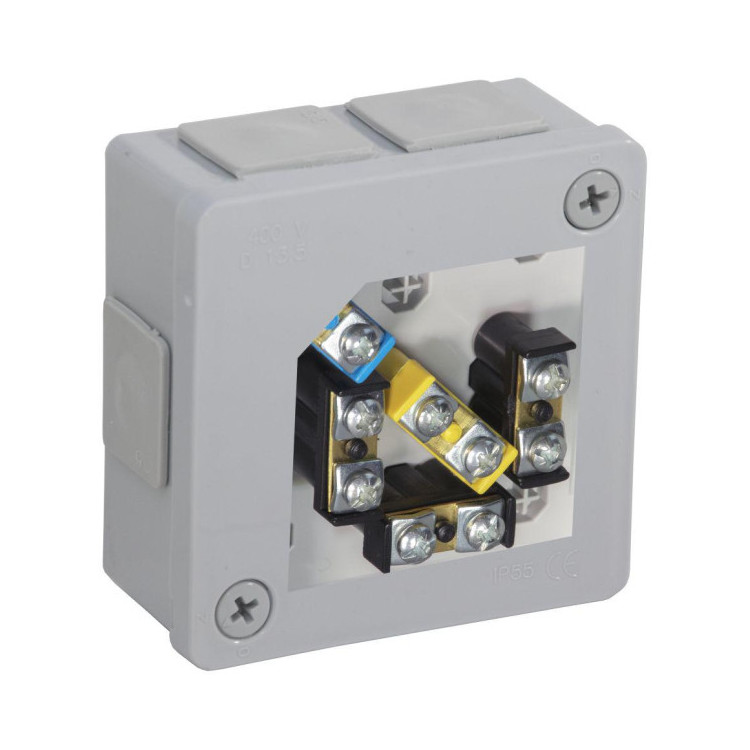 Puszka natynkowa z zaciskami 6 wlotów VIPLAST VP-22 SZARA IP55 86x86x40mm 022-53