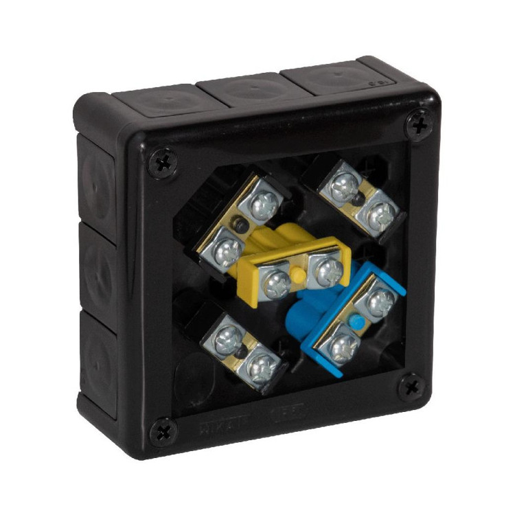 Puszka natynkowa z zaciskami 12 wlotów VIPLAST VP-51 CZARNA IP55 118x118x46mm 051-55