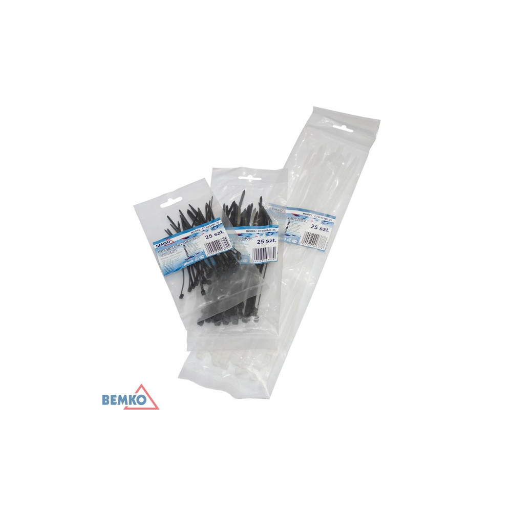 Opaska zaciskowa4.8*370 biała 100 szt