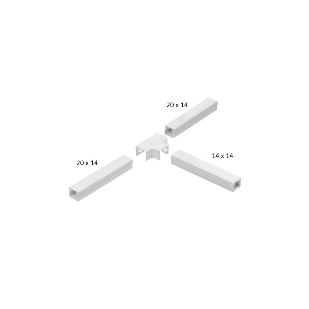 Osprzęt do listew elektroinstalacyjnych, trójnik redukcyjny BIAŁY LOR 20x14x20 (1szt.)