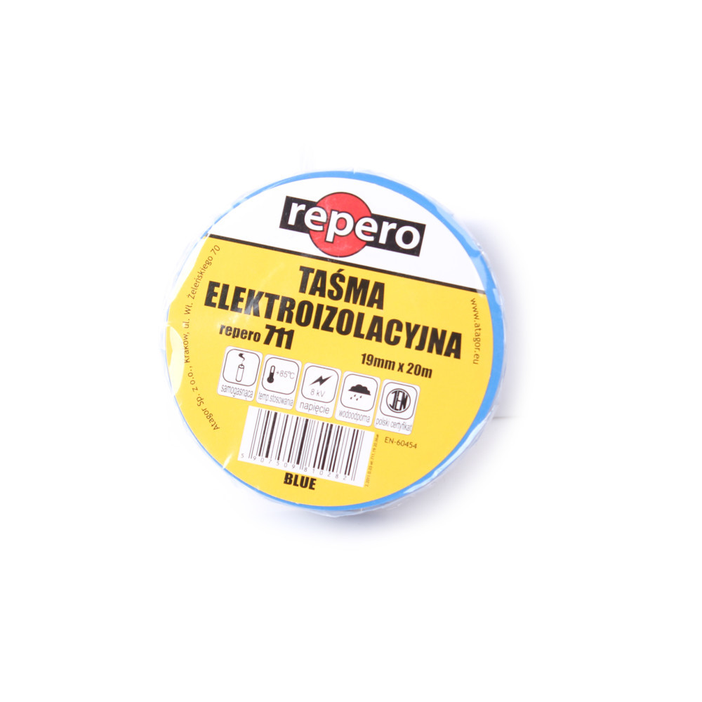TAŚMA IZOLACYJNA REPERO 711E NIEBIESKA 19MMX20M