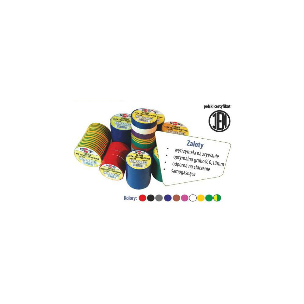 TAŚMA IZOLACYJNA REPERO 711E ŻÓŁTO-ZIELONA 19MMX20M