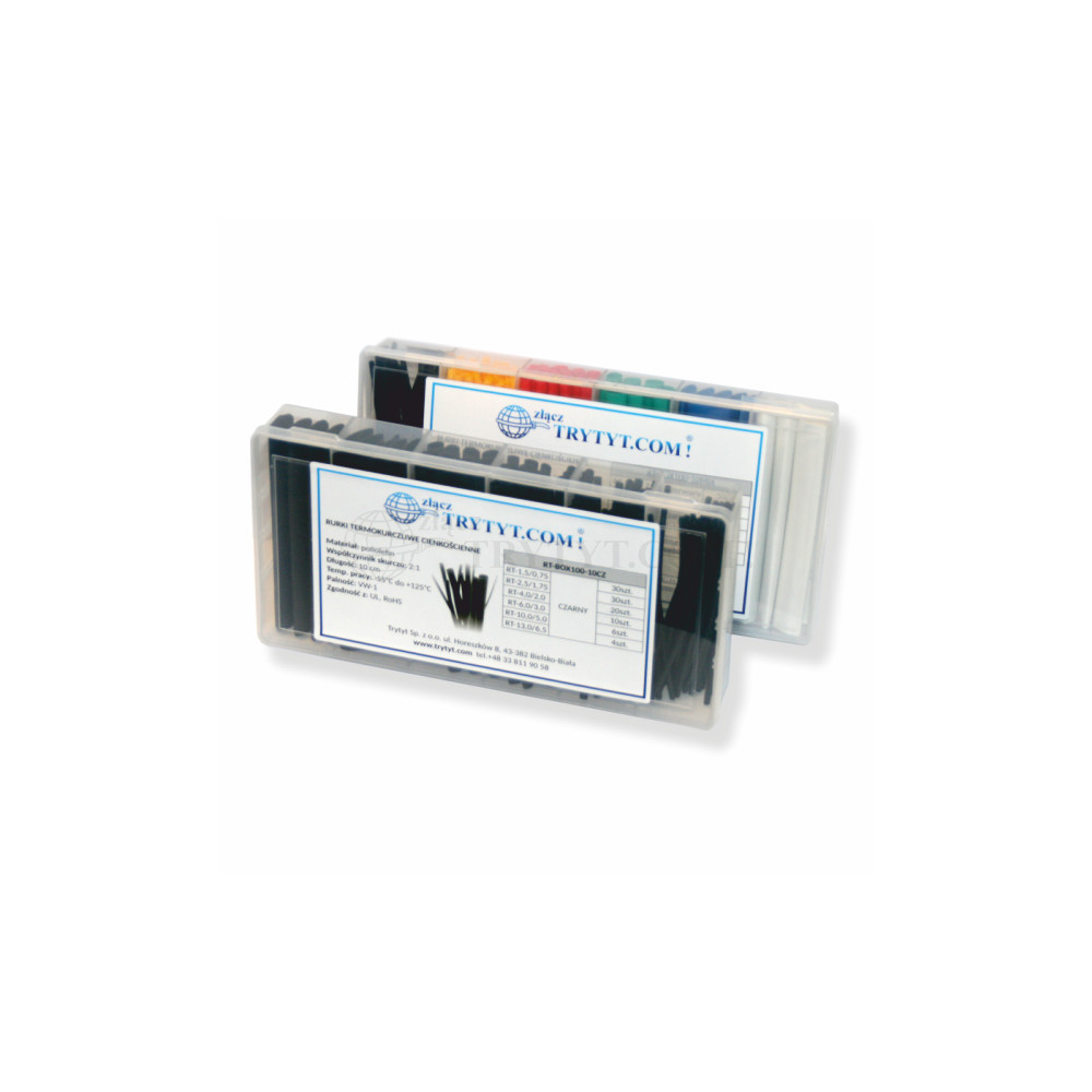 Zestaw rurek termokurczliwych czarnych RT-BOX100-10CZ