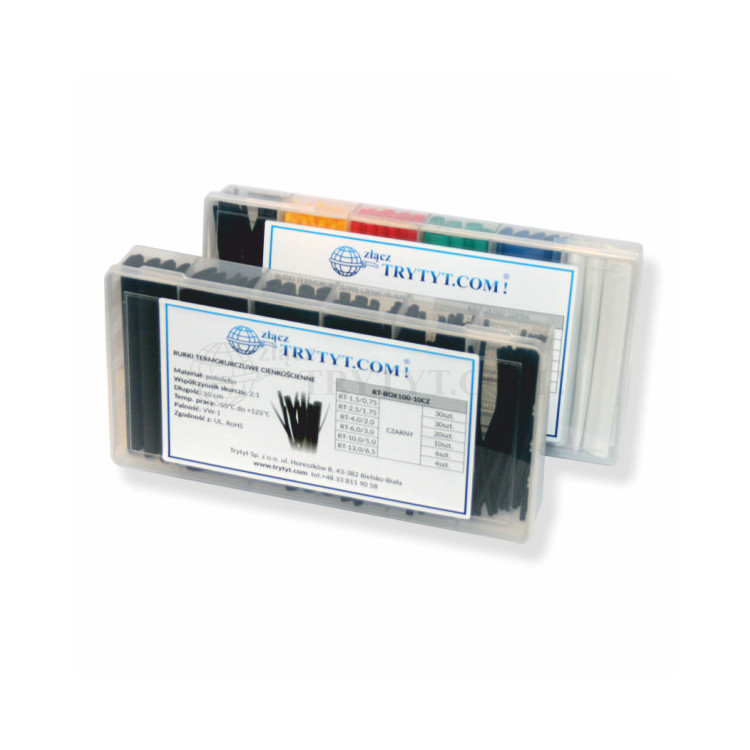 Zestaw rurek termokurczliwych czarnych RT-BOX100-10CZ