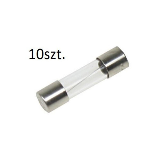 BEZPIECZNIK TOPIKOWY B-1000 1000mA SZKLANY, ZWŁOCZNY 1A 250V 10szt.