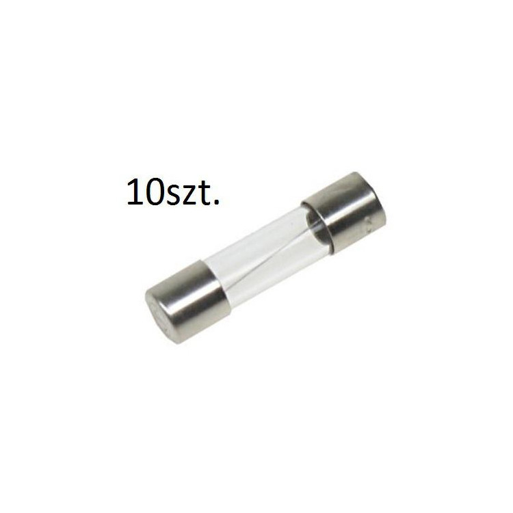 BEZPIECZNIK TOPIKOWY B-1000 1000mA SZKLANY, ZWŁOCZNY 1A 250V 10szt.