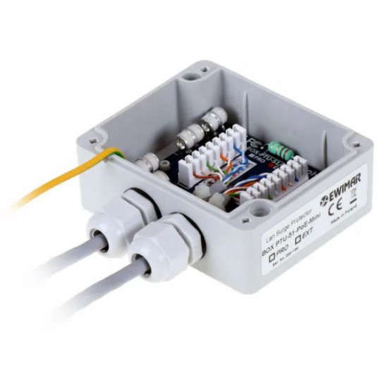 Ogranicznik przepięć do ochrony sieci LAN EWIMAR BOX-PTU-51-EXT/PoE/MINI