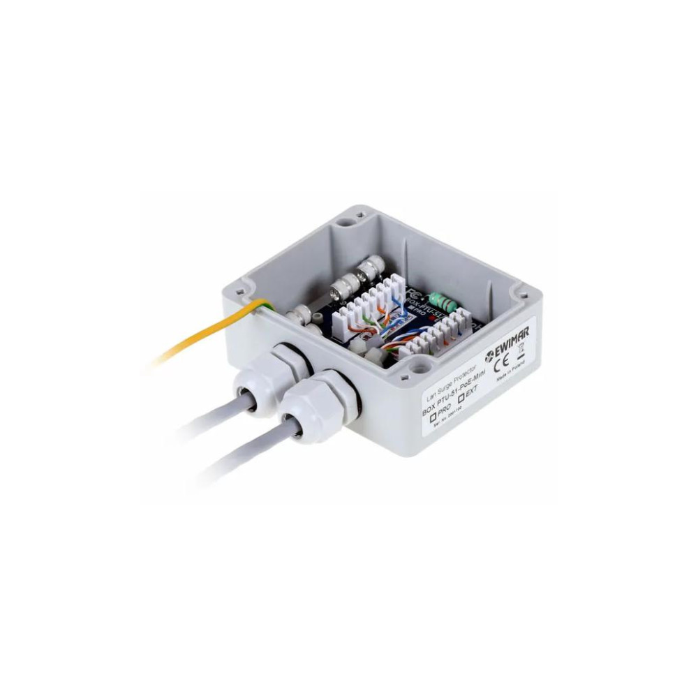 Ogranicznik przepięć do ochrony sieci LAN EWIMAR BOX-PTU-51-EXT/PoE/MINI