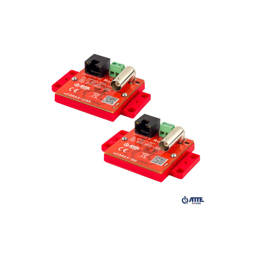 Zestaw aktywnych konwerterów do transmisji Ethernet oraz PoE ATTE xCOAX4-SET