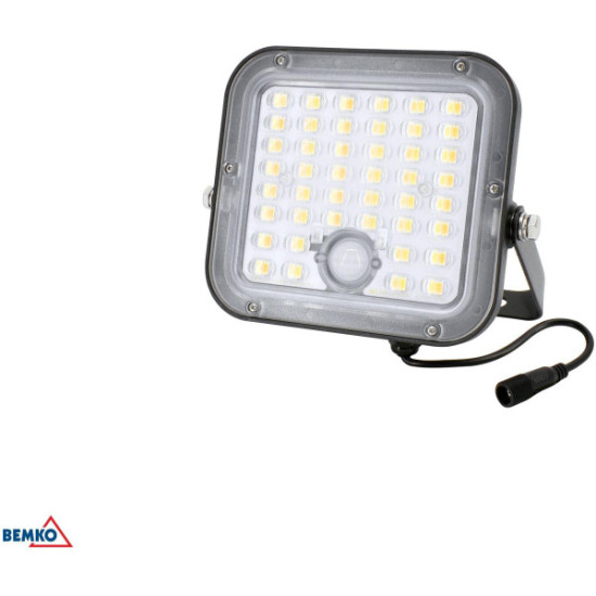 NAŚWIETLACZ SOLARNY LED BEMKO SOLPAR 10W 1500LM 3000/4000K IP65 CZARNY CZ. PIR