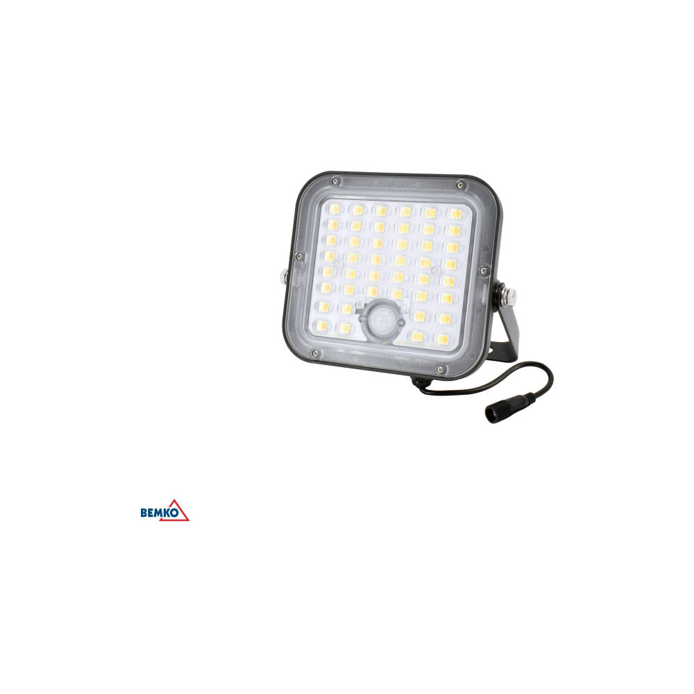 NAŚWIETLACZ SOLARNY LED BEMKO SOLPAR 10W 1500LM 3000/4000K IP65 CZARNY CZ. PIR