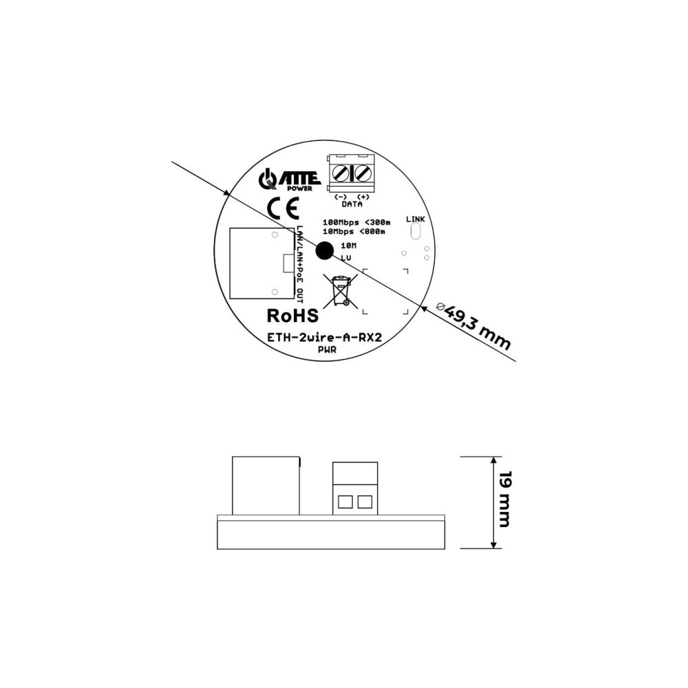 Zestaw aktywnych konwerterów ATTE ETH-2wire-A-SET2