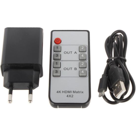 PRZEŁĄCZNIK SWITCH HDMI HDMI-SW-4/2MATRIX