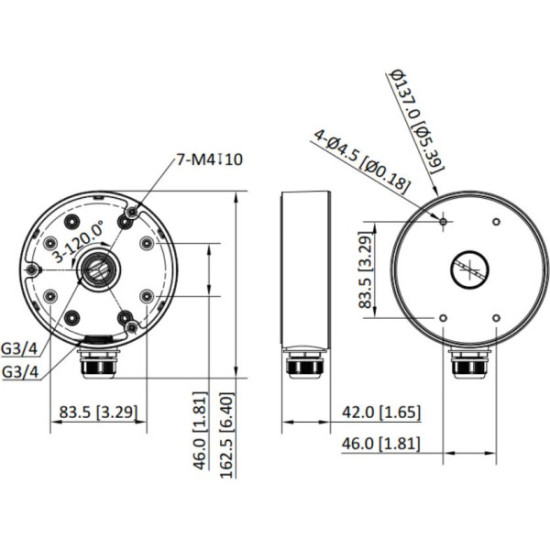 Adapter Hikvision DS-1280ZJ-PT6-Y(BLACK)(O-STD)