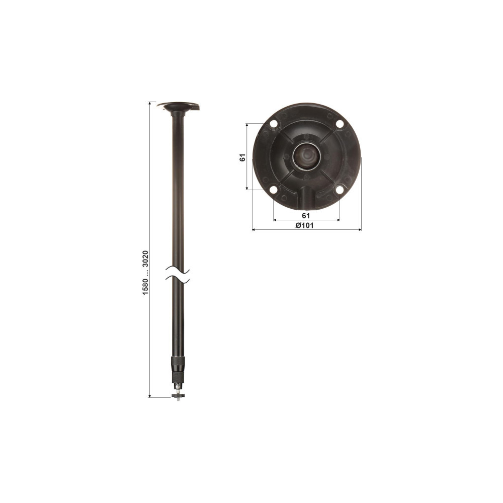 TELESKOPOWY UCHWYT SUFITOWY KAMERY BR-150X300-B