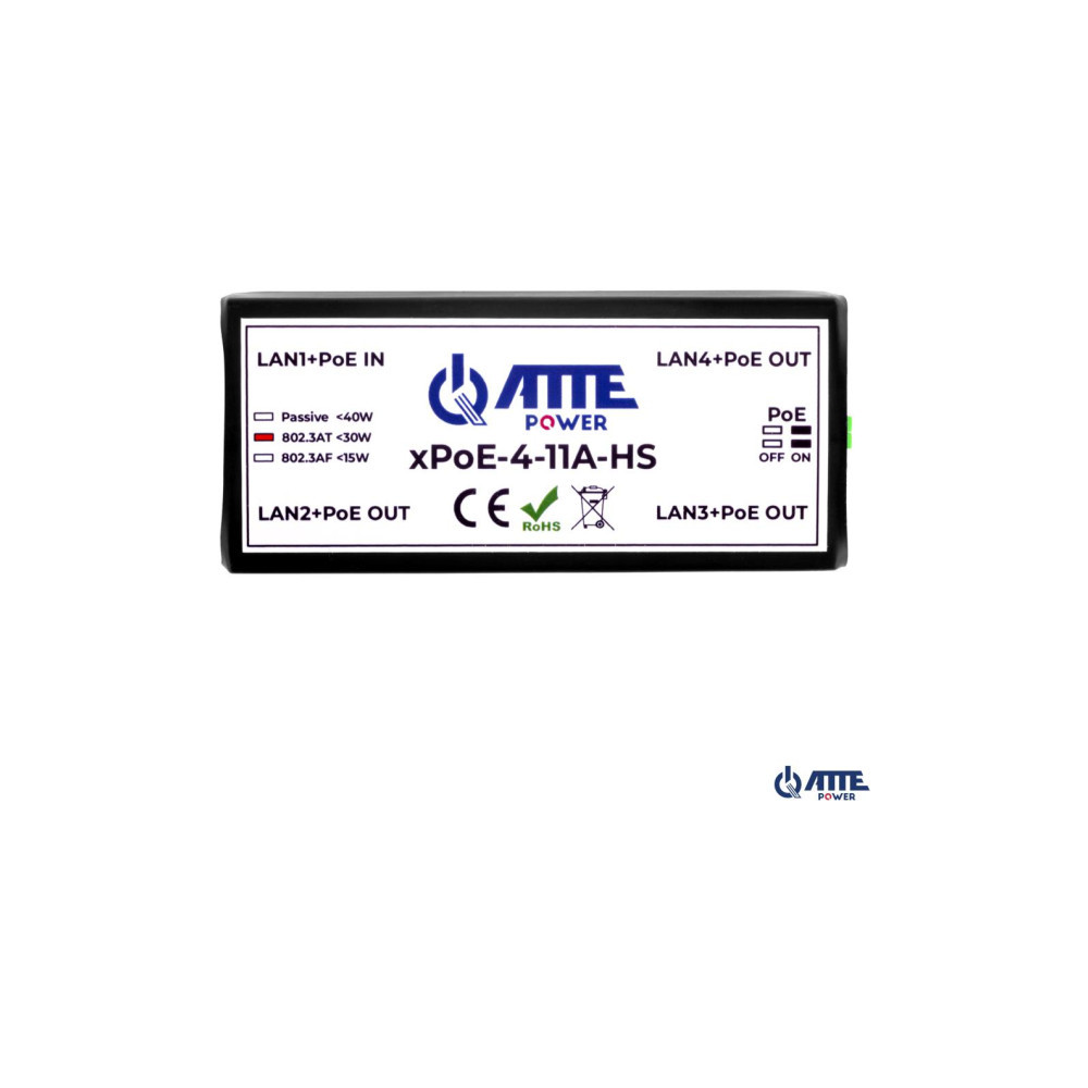 SWITCH 4-PORTOWY POE ATTE xPoE-4-11A-HS