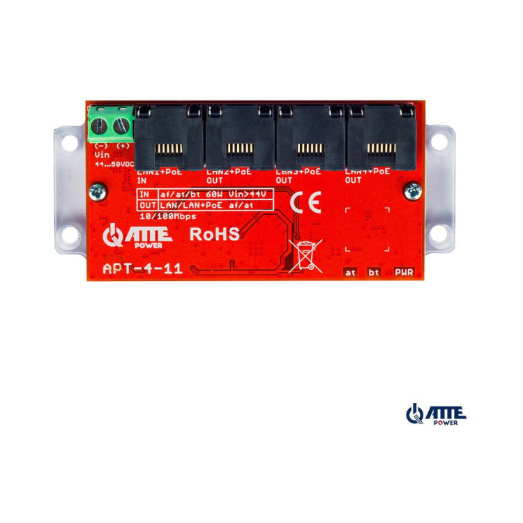 ATTE APT-4-11 Switch PoE 4 portowy 10/100Mbps, extender