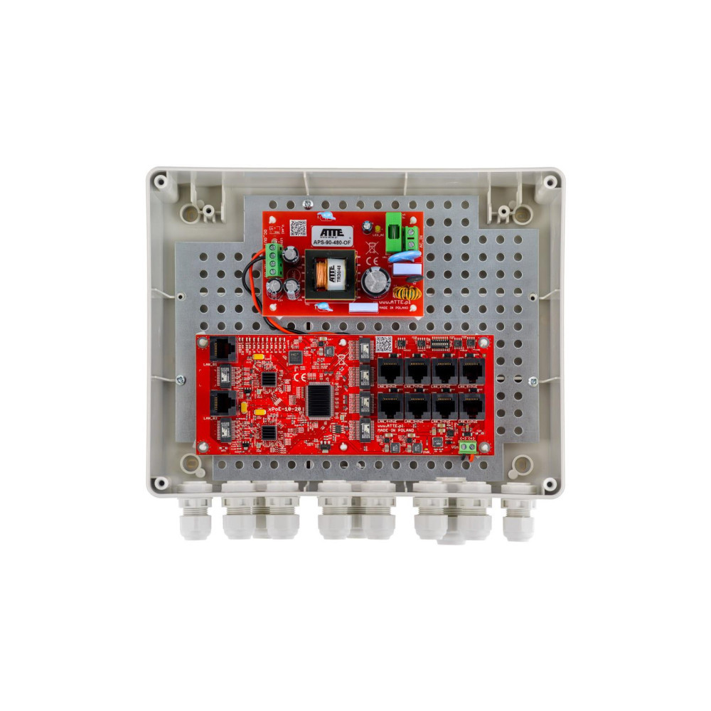 SWITCH ZEWNĘTRZNY 8-PORTOWY POE DO 8 KAMER IP ATTE IP-8-20-L2