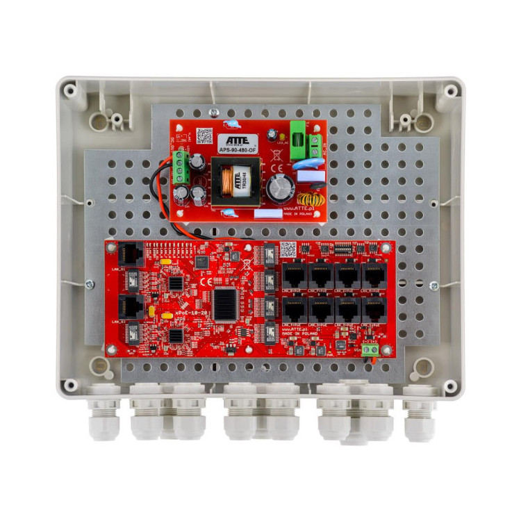 SWITCH ZEWNĘTRZNY 8-PORTOWY POE DO 8 KAMER IP ATTE IP-8-20-L2