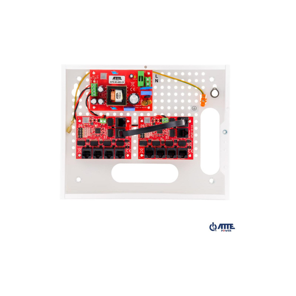 Zestaw do 9 kamer IP switch PoE 9P+1UP ATTE IP-9-11-E