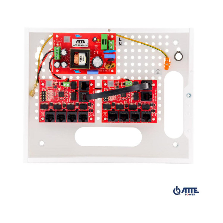 Zestaw do 9 kamer IP switch PoE 9P+1UP ATTE IP-9-11-E