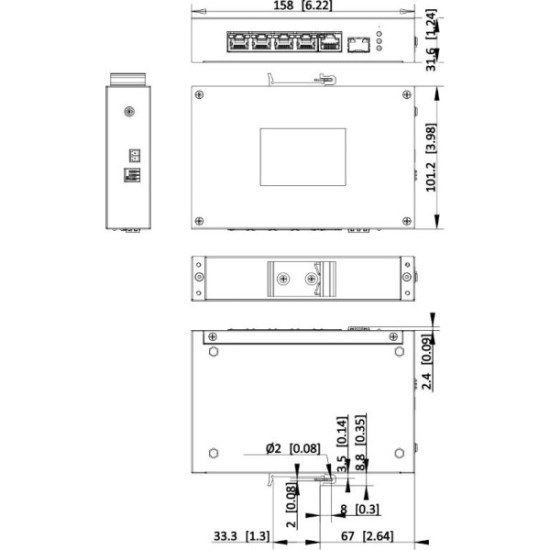Hikvision DS-3T0306HP/No Power unit