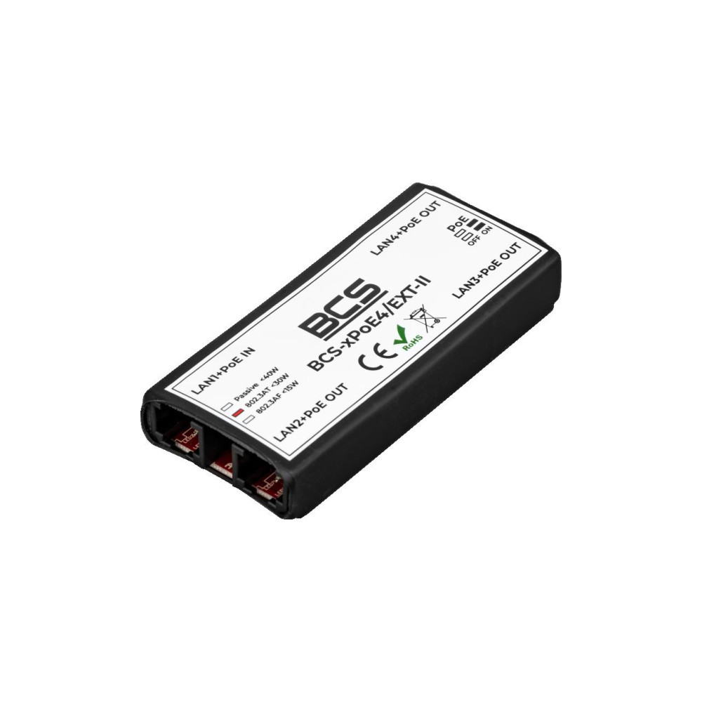 Niezarządzalny extender sieciowy PoE BCS POWER BCS-xPoE4/EXT-II