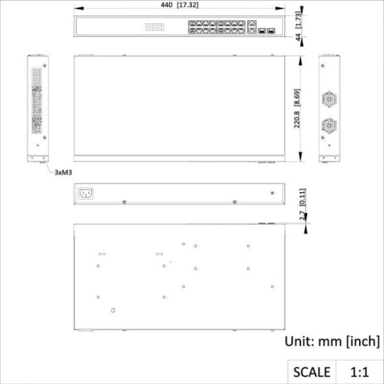 SWITCH POE HIKVISION DS-3E1318P-EI(B) LinkVu