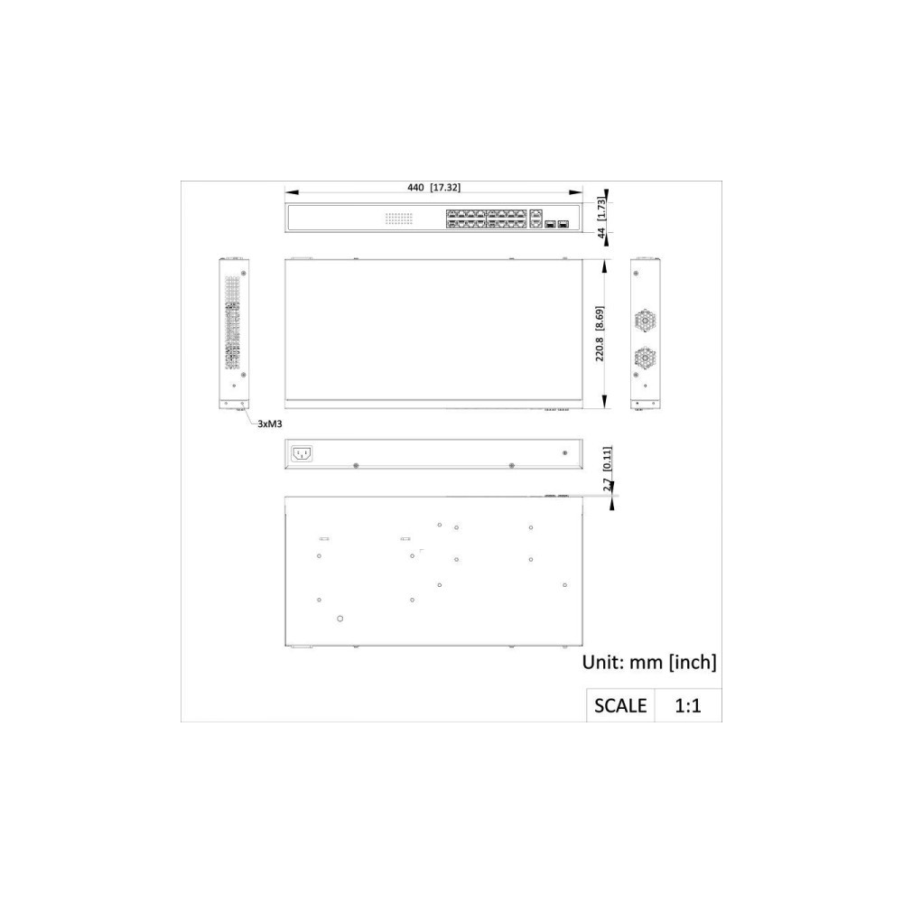 SWITCH POE HIKVISION DS-3E1318P-EI(B) LinkVu