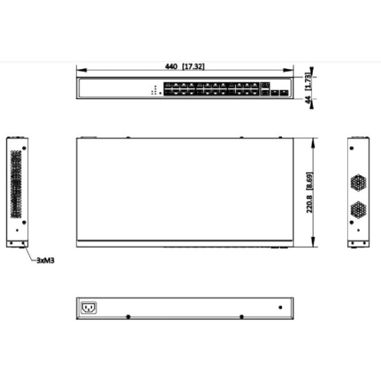 Switch Hikvision DS-3E1528HP-SI-24P2T2F