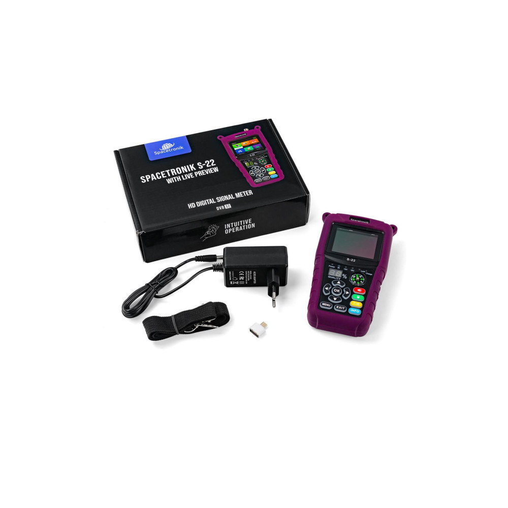 Miernik satelitarny Spacetronik S-22 DVB-S2/S2X IPTV M3U H.265